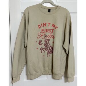 Gildan Beige 'Ain't My First Rodeo' Sweatshirt